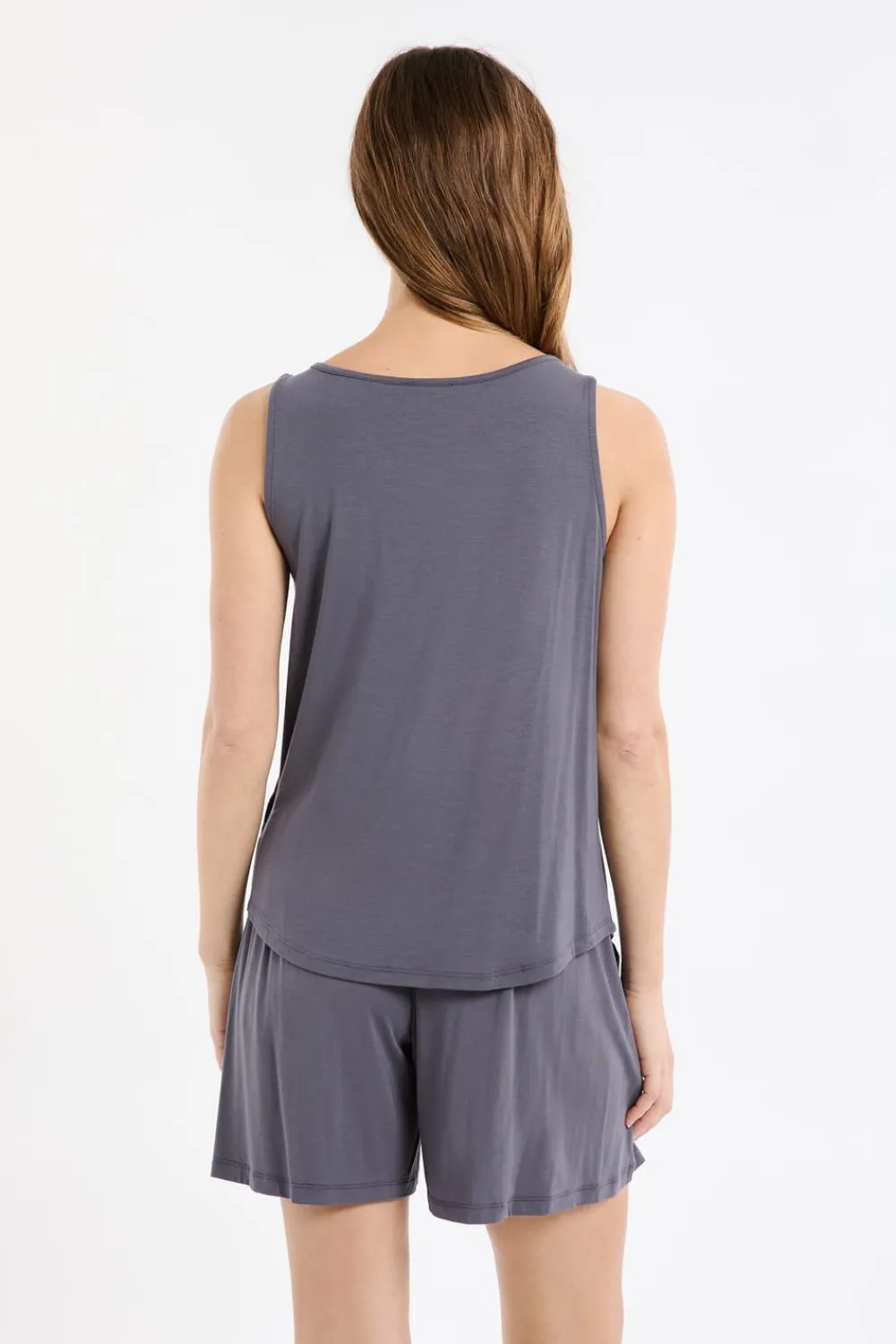 Clearance ETAM Camiseta de tirantes lisa ANTRACITA