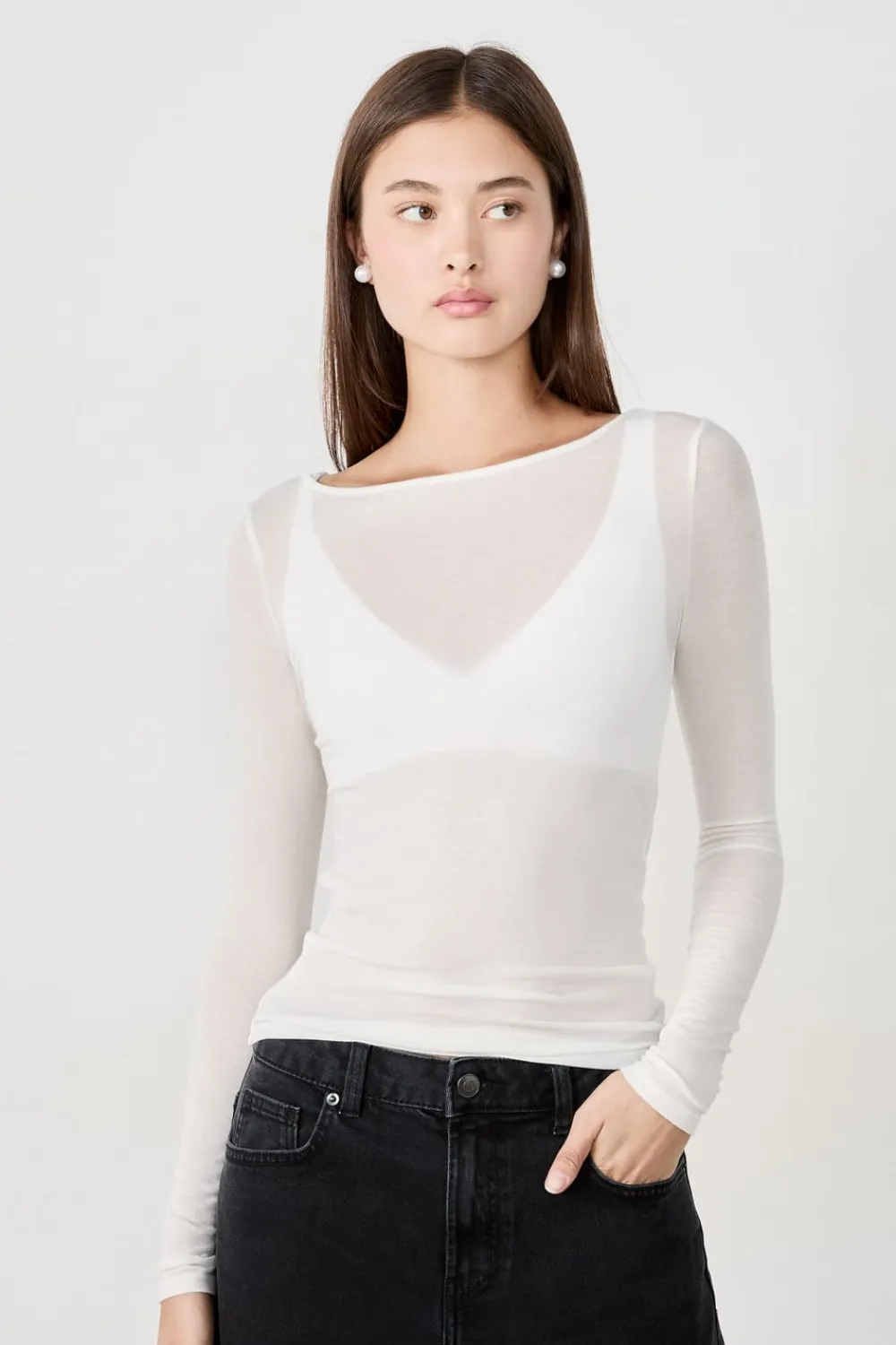 Discount ETAM Camiseta escote barco BEIGE