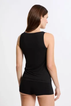 Best ETAM Camiseta interior de tejido térmico NEGRO