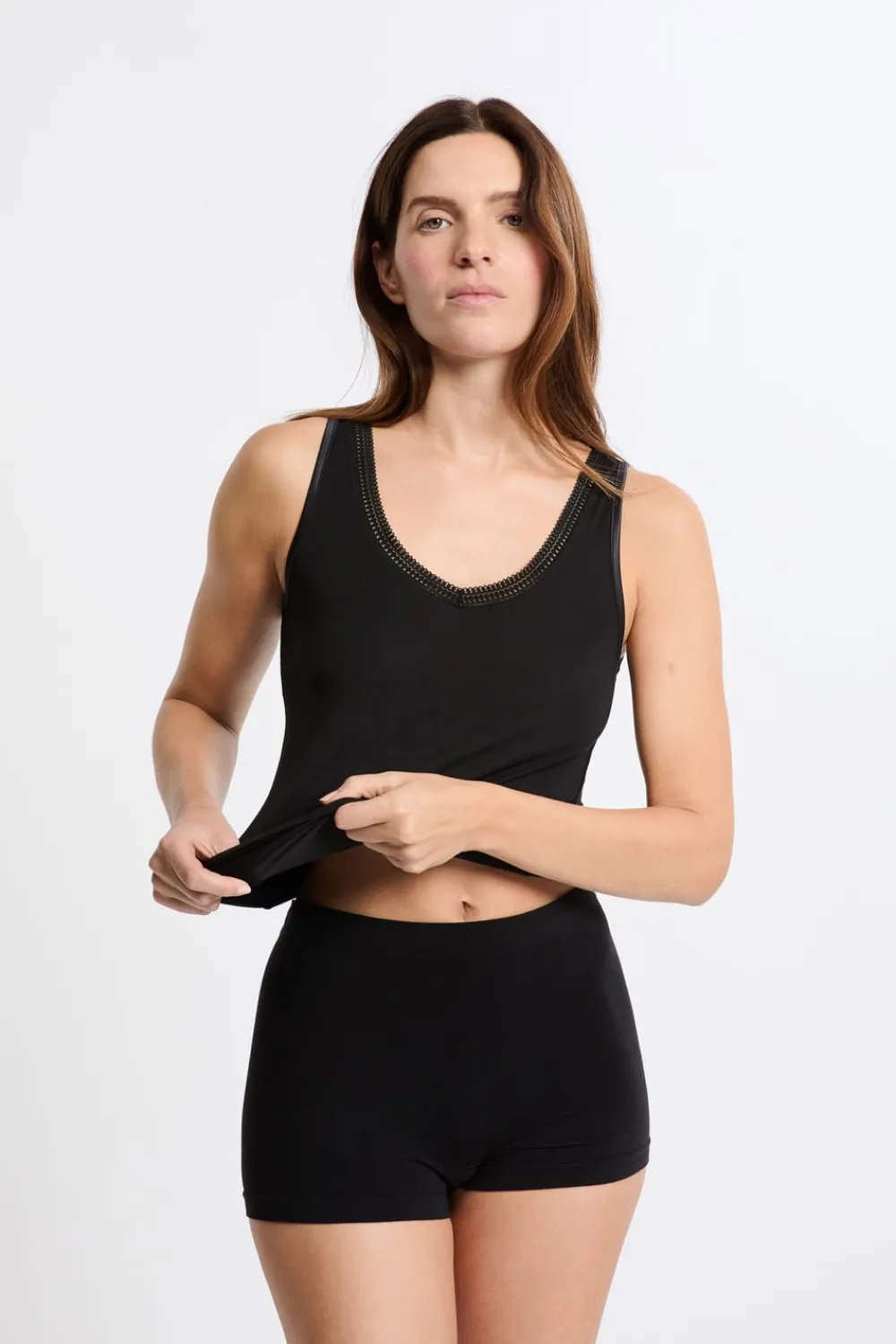 Best ETAM Camiseta interior de tejido térmico NEGRO