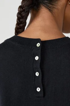 ETAM Camiseta manga corta cuello redondo NEGRO