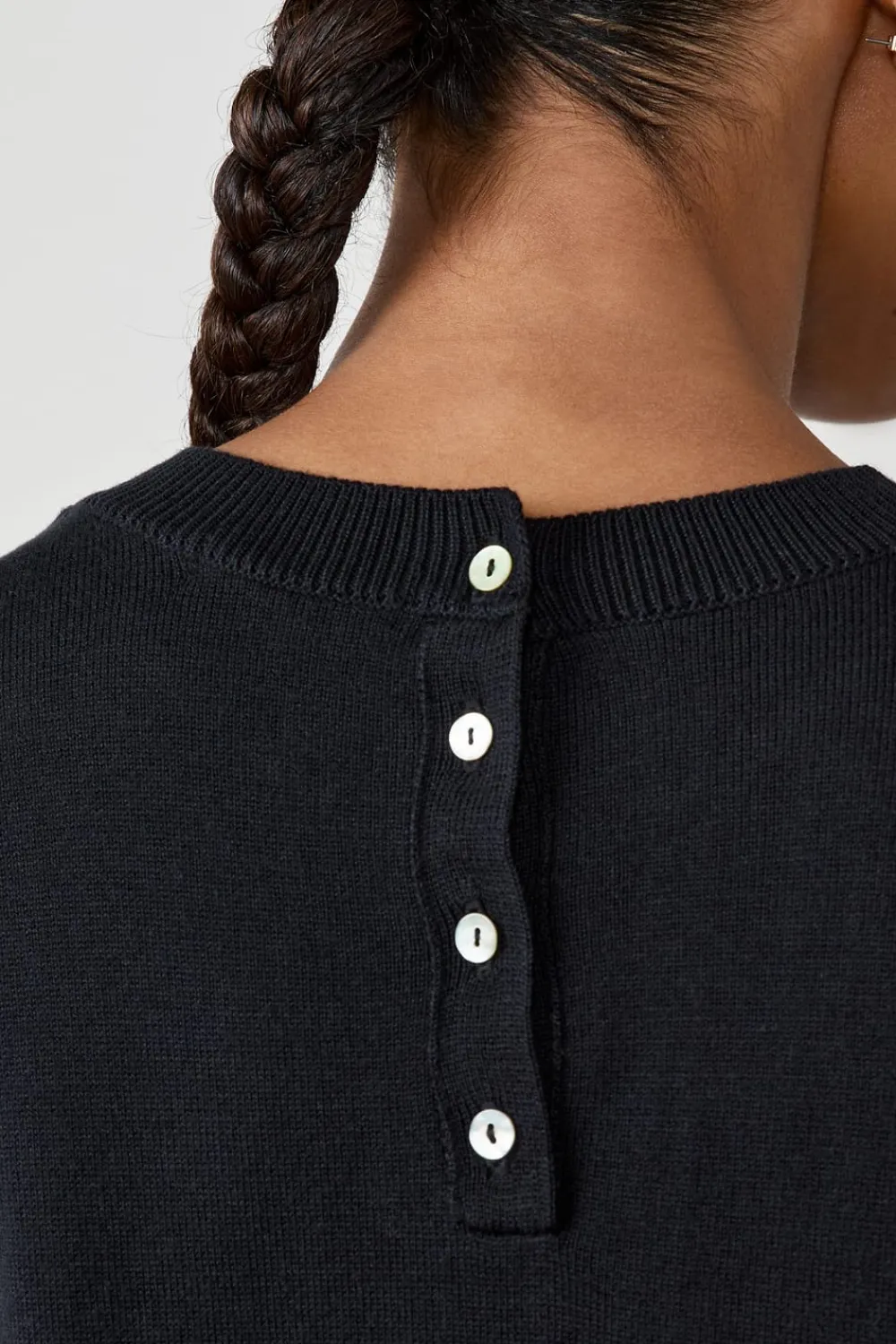 ETAM Camiseta manga corta cuello redondo NEGRO