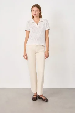 Outlet ETAM Camiseta polo manga corta BLANCO ROTO