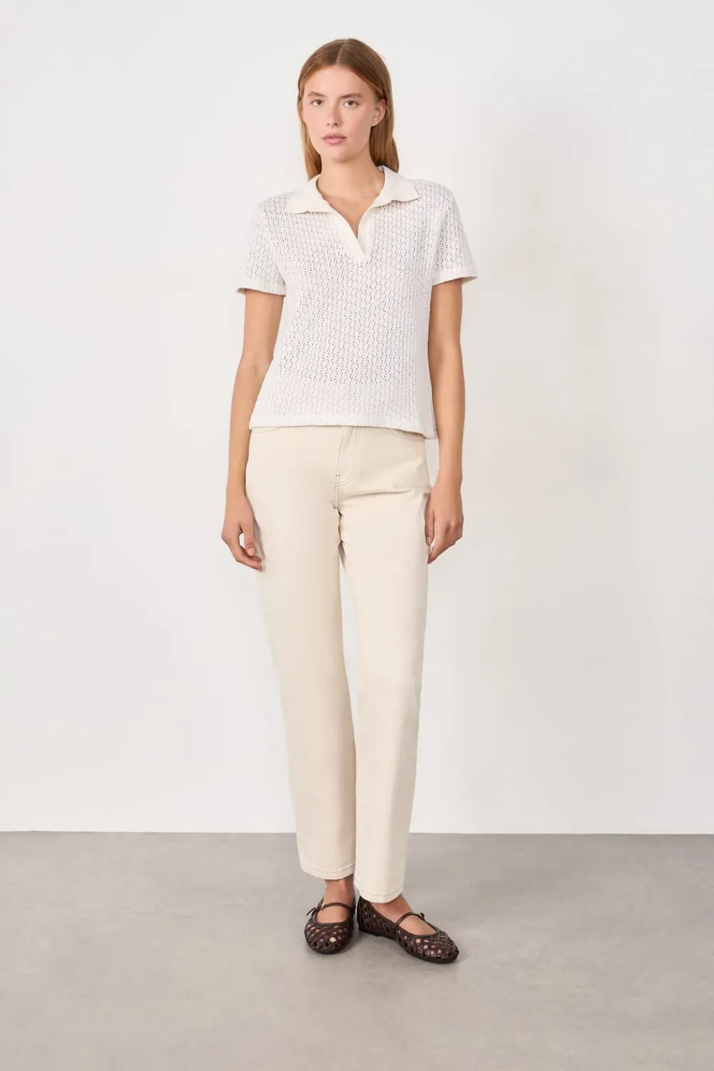 Outlet ETAM Camiseta polo manga corta BLANCO ROTO
