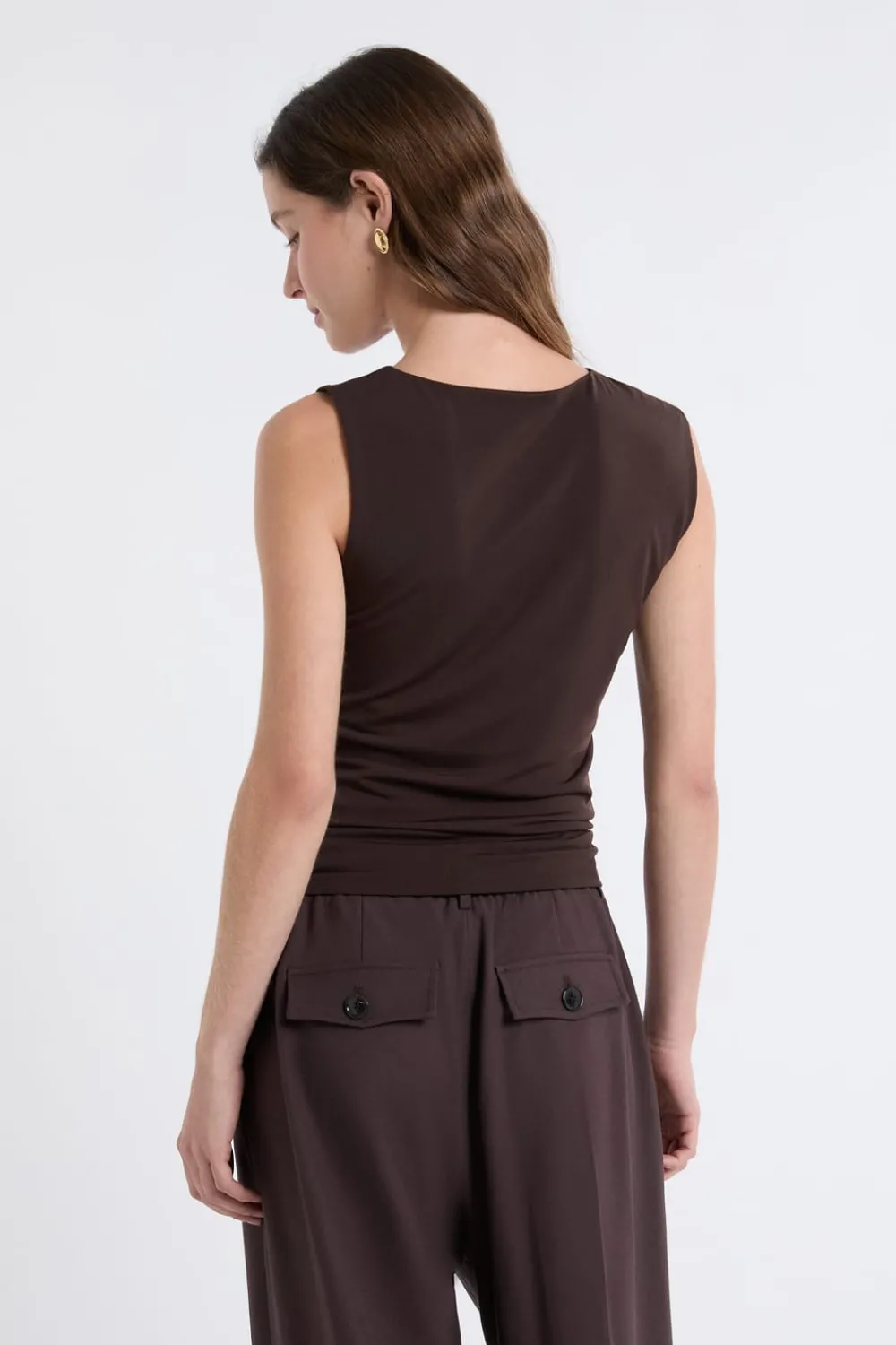 Online ETAM Camiseta sin mangas con anilla MARRÓN