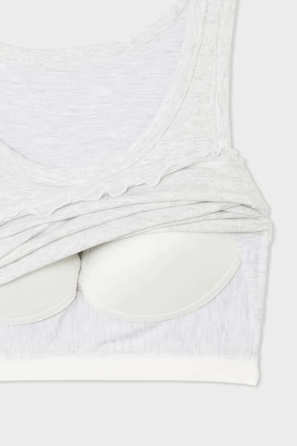 Discount ETAM Camiseta sin mangas con sujetador integrado GRIS CLARO