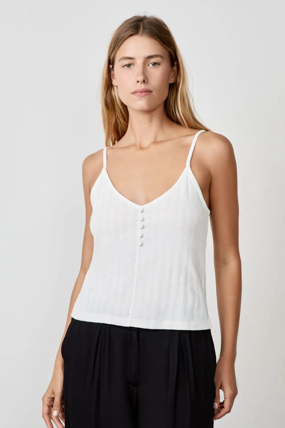 Best ETAM Camiseta sin mangas de algodón con tirantes finos BLANCO