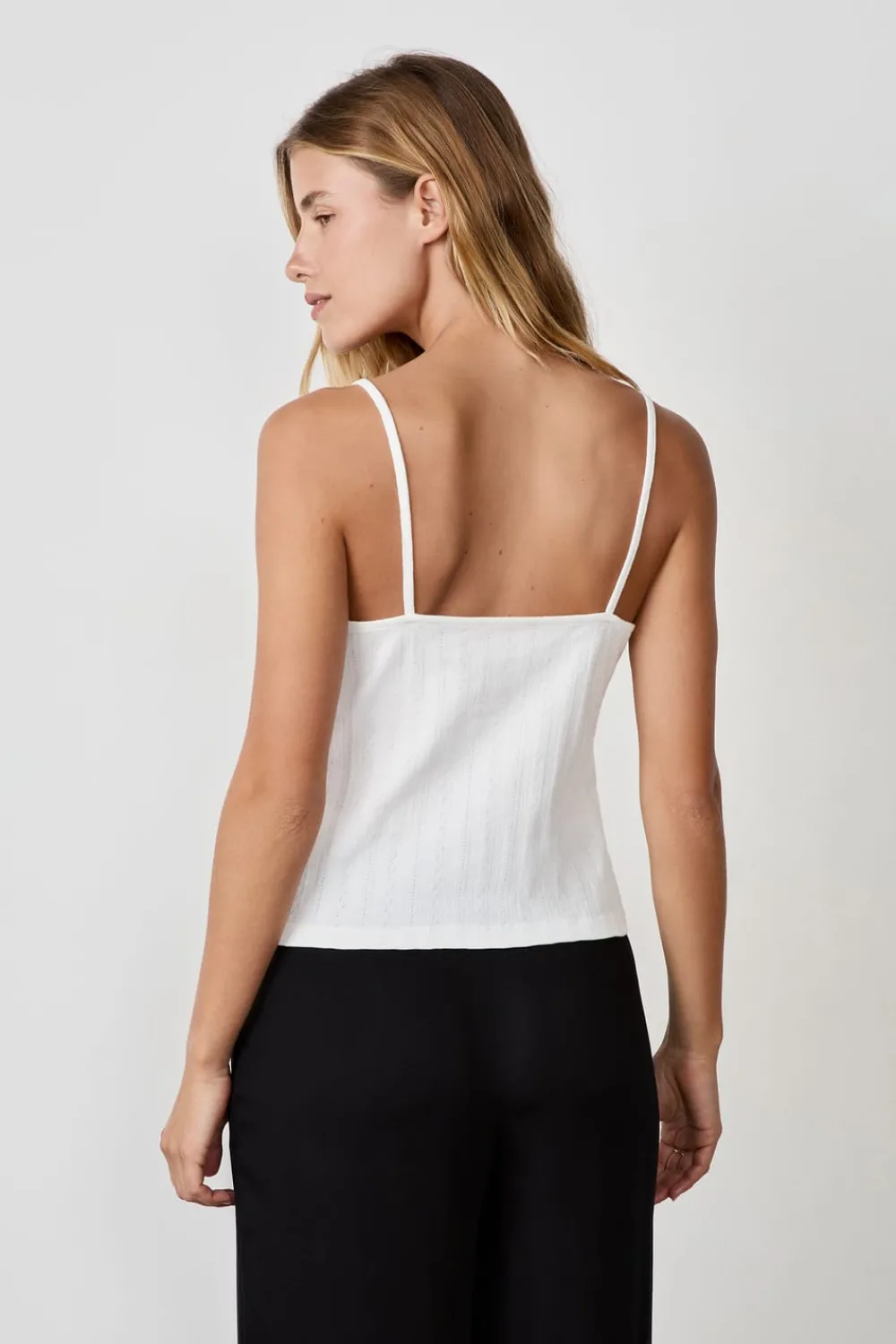 Best ETAM Camiseta sin mangas de algodón con tirantes finos BLANCO