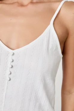 Best ETAM Camiseta sin mangas de algodón con tirantes finos BLANCO
