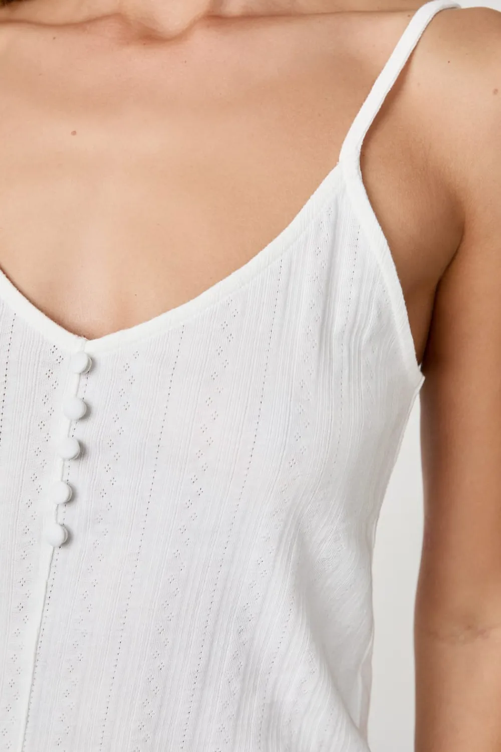 Best ETAM Camiseta sin mangas de algodón con tirantes finos BLANCO