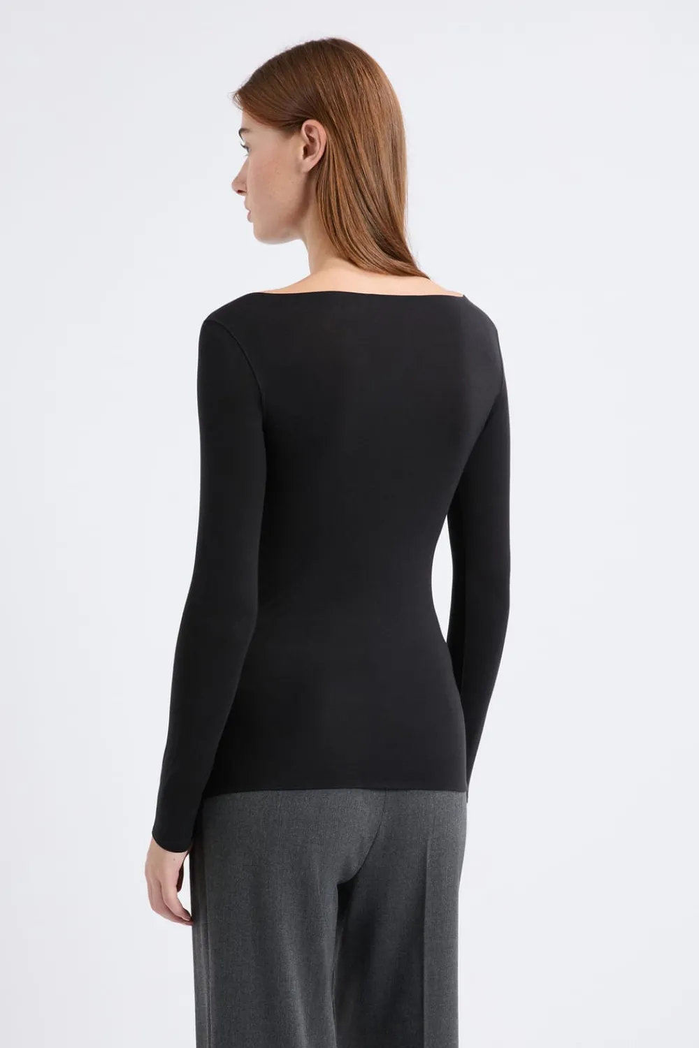 Clearance ETAM Camiseta térmica con cuello barco NEGRO
