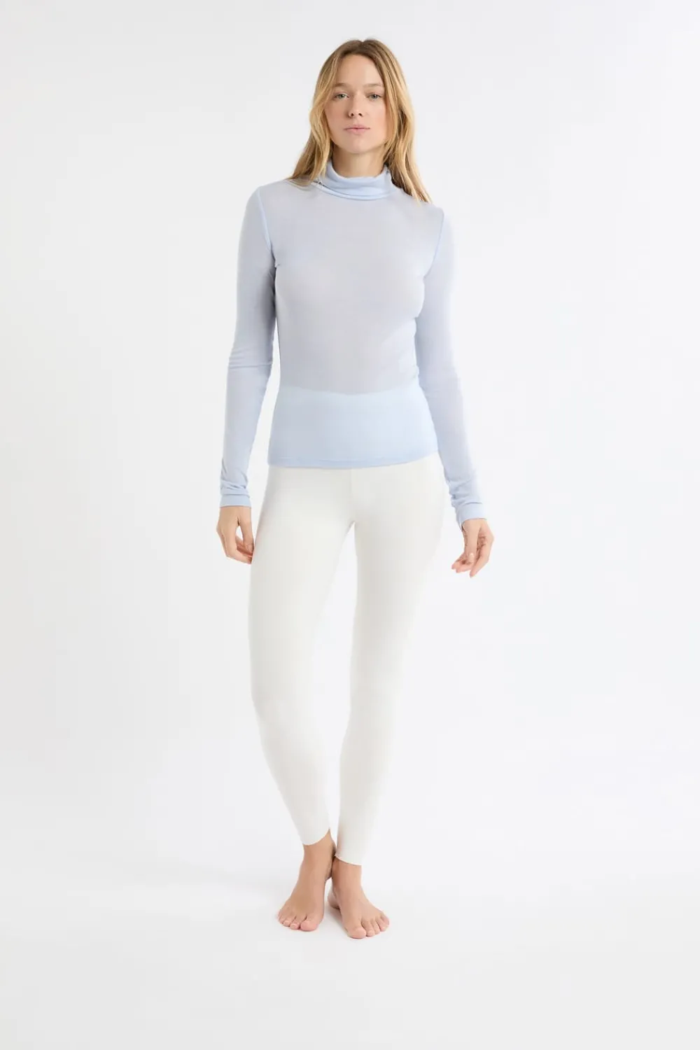 Online ETAM Camiseta térmica de cuello alto con lana AZUL OSCURO