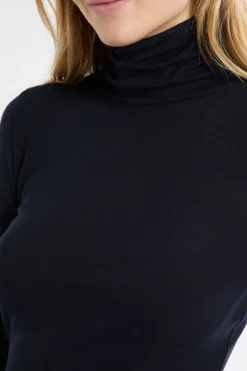 Sale ETAM Camiseta térmica de cuello alto con lana AZUL NOCHE
