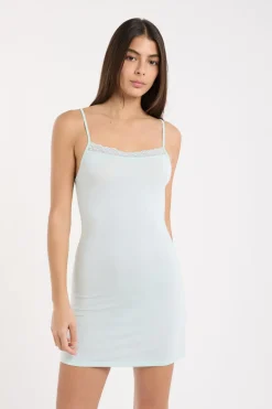 Sale ETAM Camisón con detalles de encaje AZUL VERDOSO