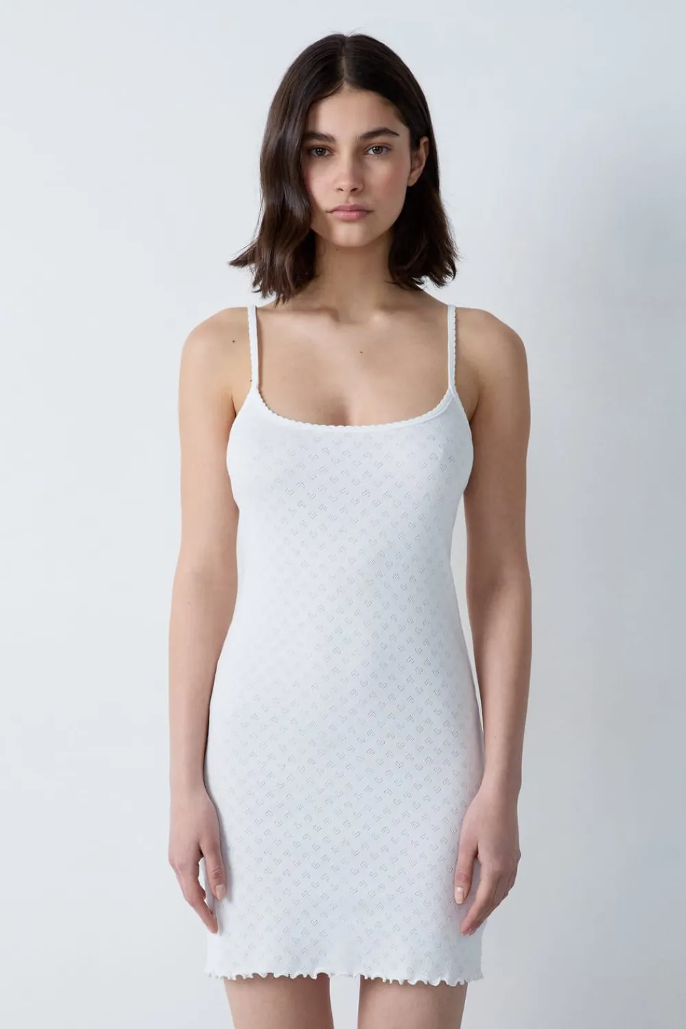 New ETAM Camisón corto de algodón estampado BLANCO
