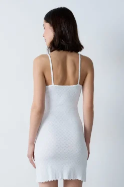 New ETAM Camisón corto de algodón estampado BLANCO