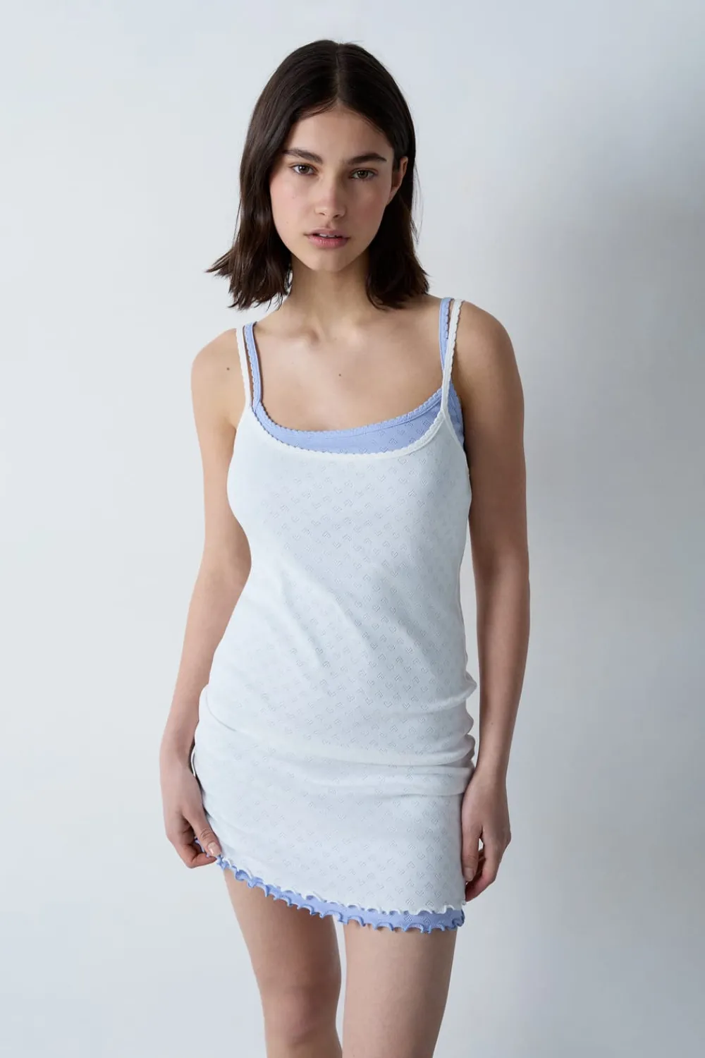 New ETAM Camisón corto de algodón estampado BLANCO