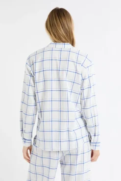 Sale ETAM Camisón de algodón a cuadros AZUL