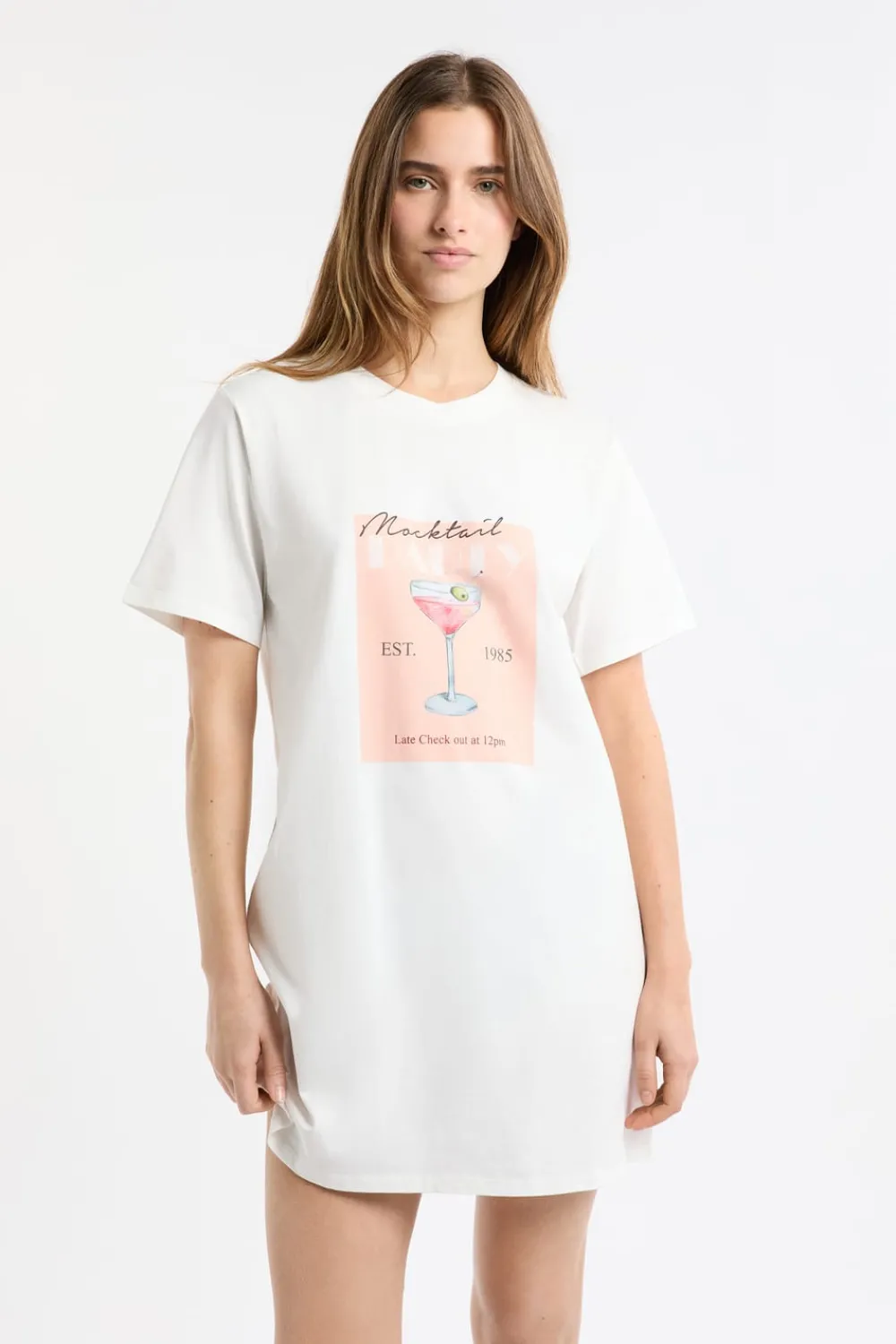 Best ETAM Camisón de algodón estampado BLANCO