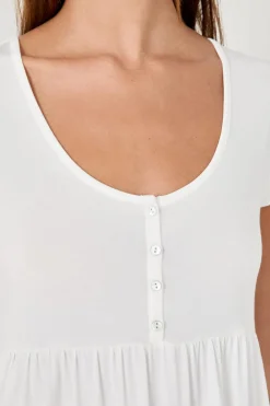 Sale ETAM Camisón de manga corta BLANCO