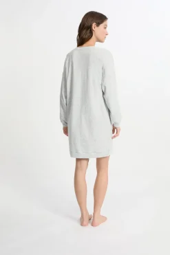 Discount ETAM Camisón de manga larga de algodón GRIS
