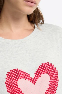 Discount ETAM Camisón de manga larga de algodón GRIS
