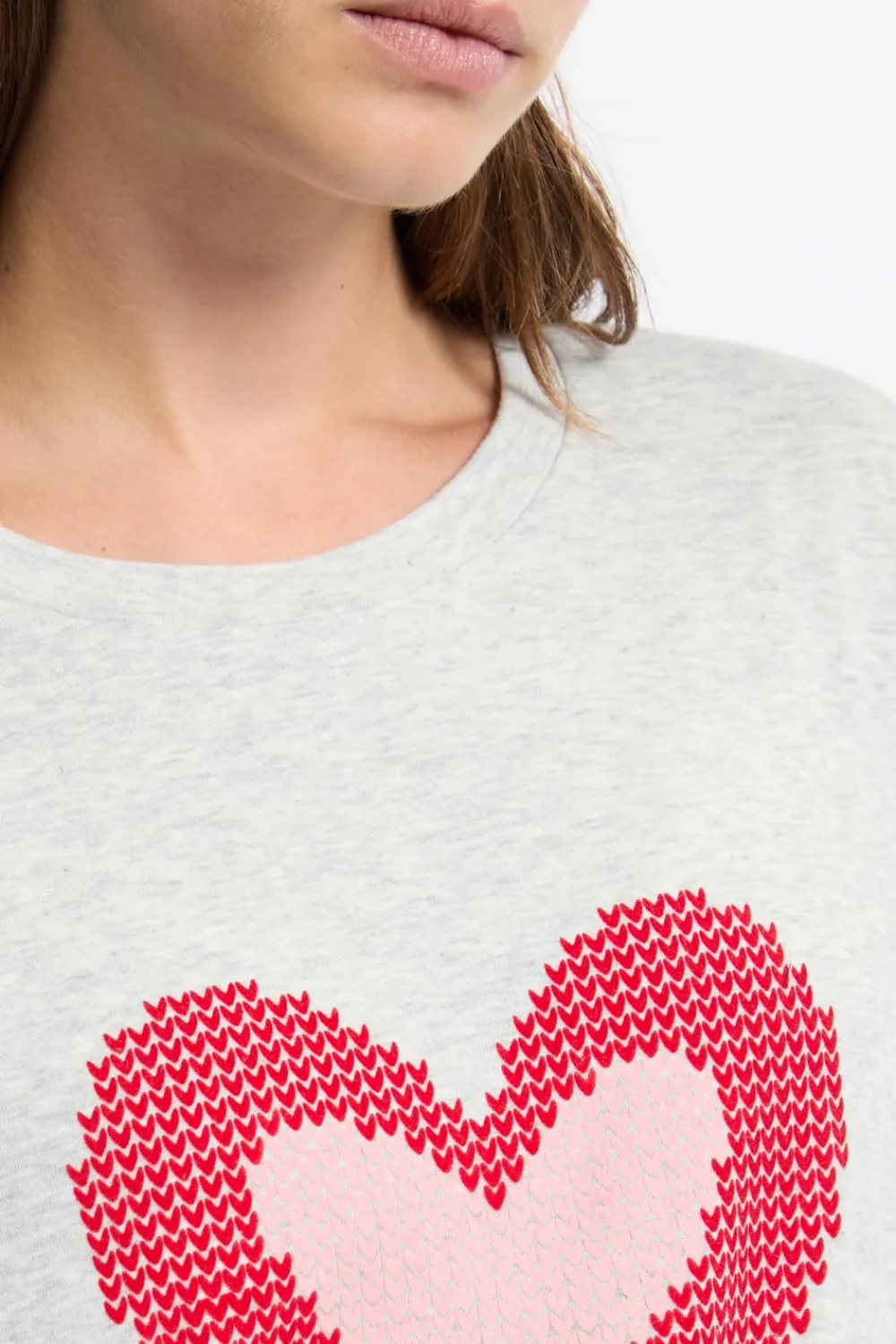 Discount ETAM Camisón de manga larga de algodón GRIS