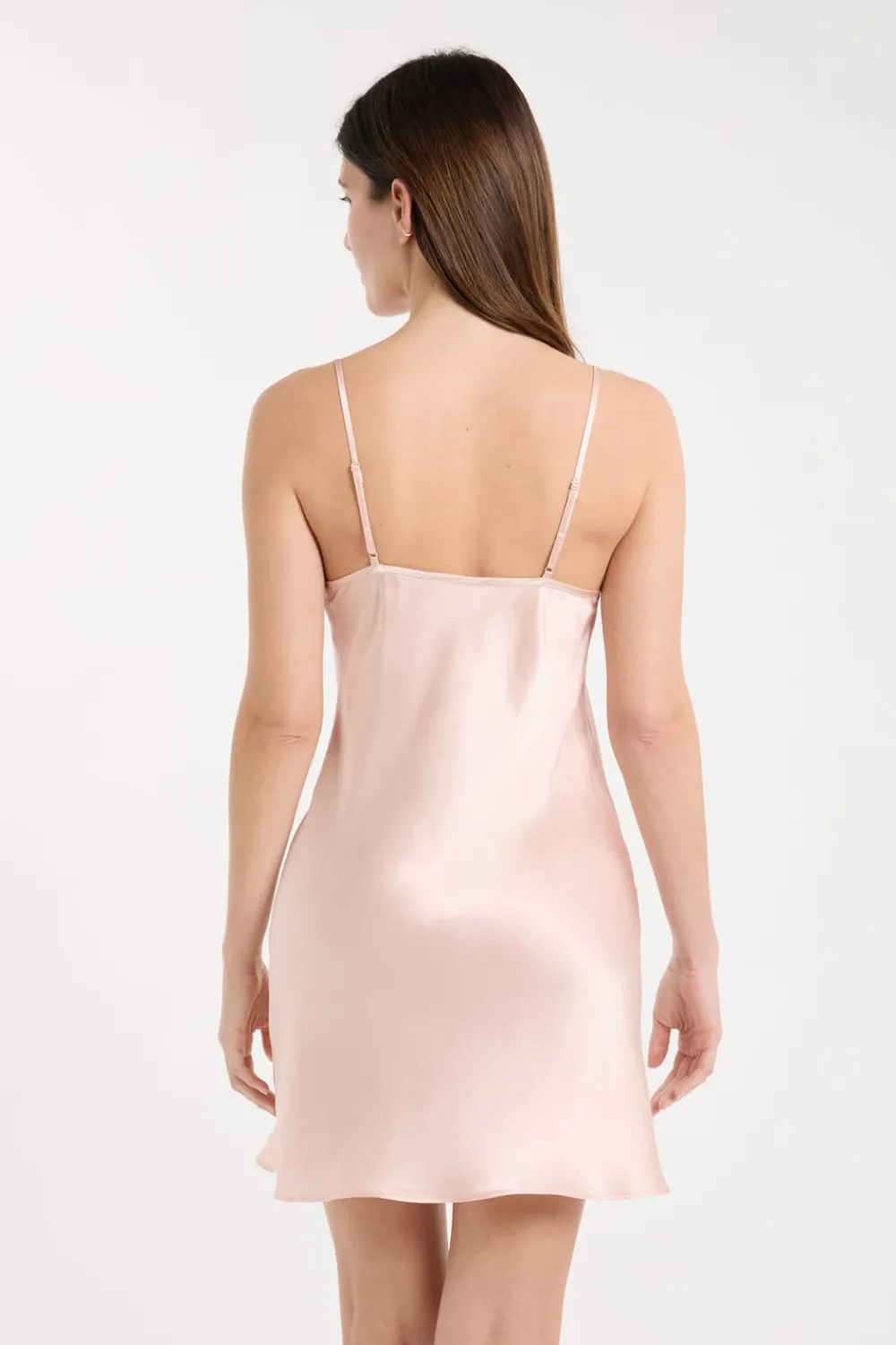 Sale ETAM Camisón de seda con detalles de encaje VAINILLA