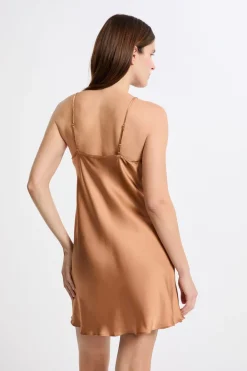 Best ETAM Camisón de seda con detalles de encaje ARENA