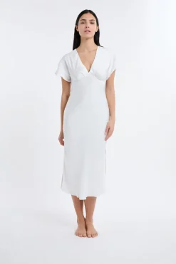 Sale ETAM Camisón largo satinado BLANCO