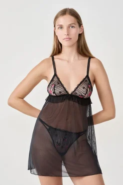 Clearance ETAM Camisón transparente NEGRO