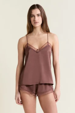 Outlet ETAM Caraco satiné CHOCOLAT