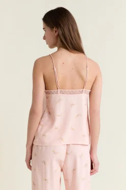 New ETAM Caraco satiné à motifs ROSE