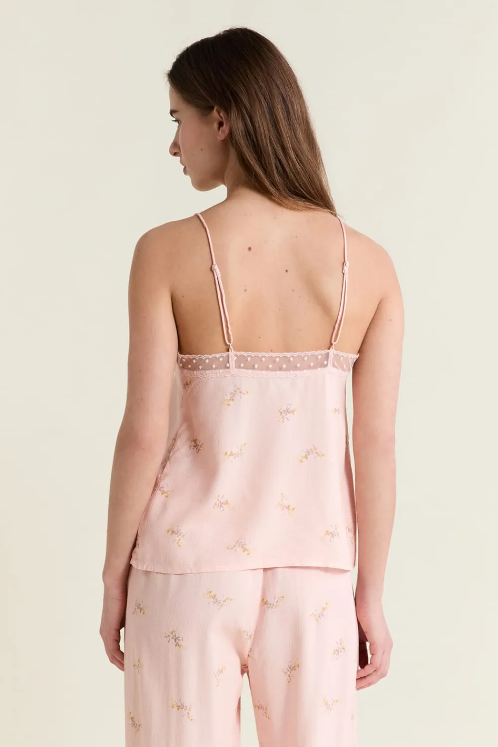 New ETAM Caraco satiné à motifs ROSE