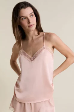Hot ETAM Caraco satiné avec détails brodés ROSE POUDRE