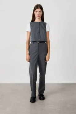 Best ETAM Chaleco corto sin mangas GRIS CLARO