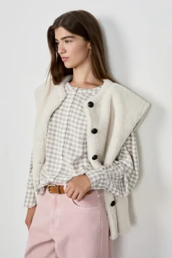 Clearance ETAM Chaleco de pelo sintético CRUDO