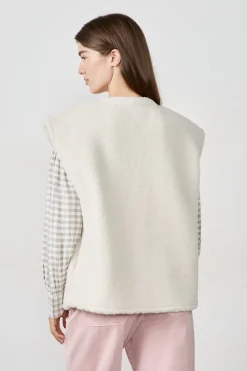 Clearance ETAM Chaleco de pelo sintético CRUDO