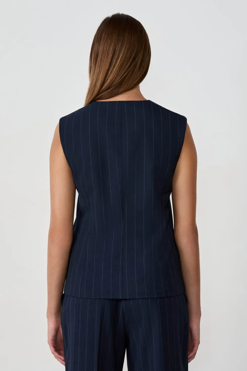 Clearance ETAM Chaleco sin mangas con botones AZUL MARINO