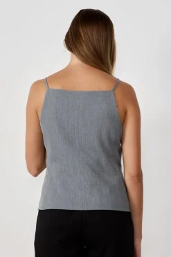 ETAM Chaleco sin mangas con botones GRIS CLARO