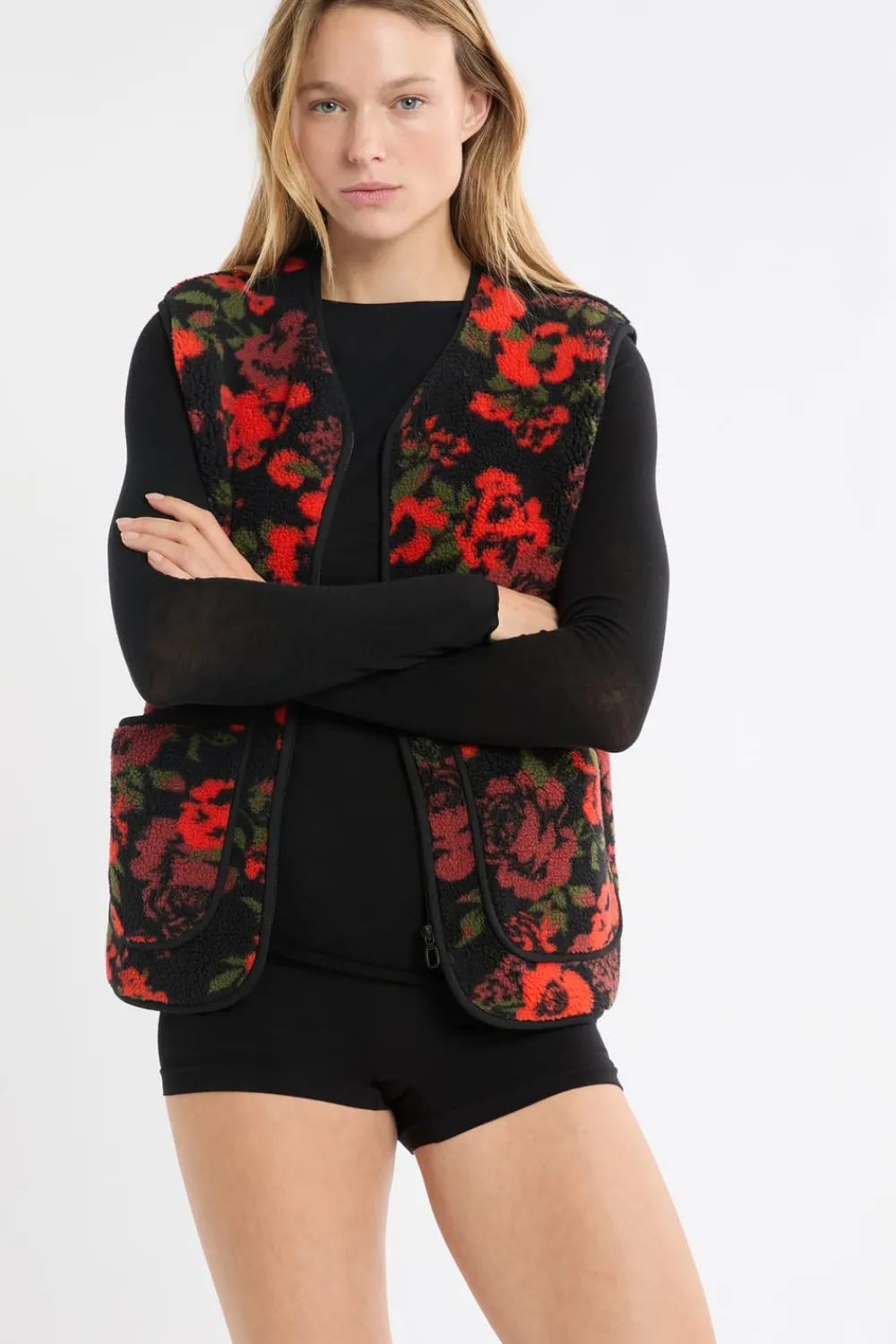 Clearance ETAM Chaleco sin mangas con efecto sherpa MULTICOLOR