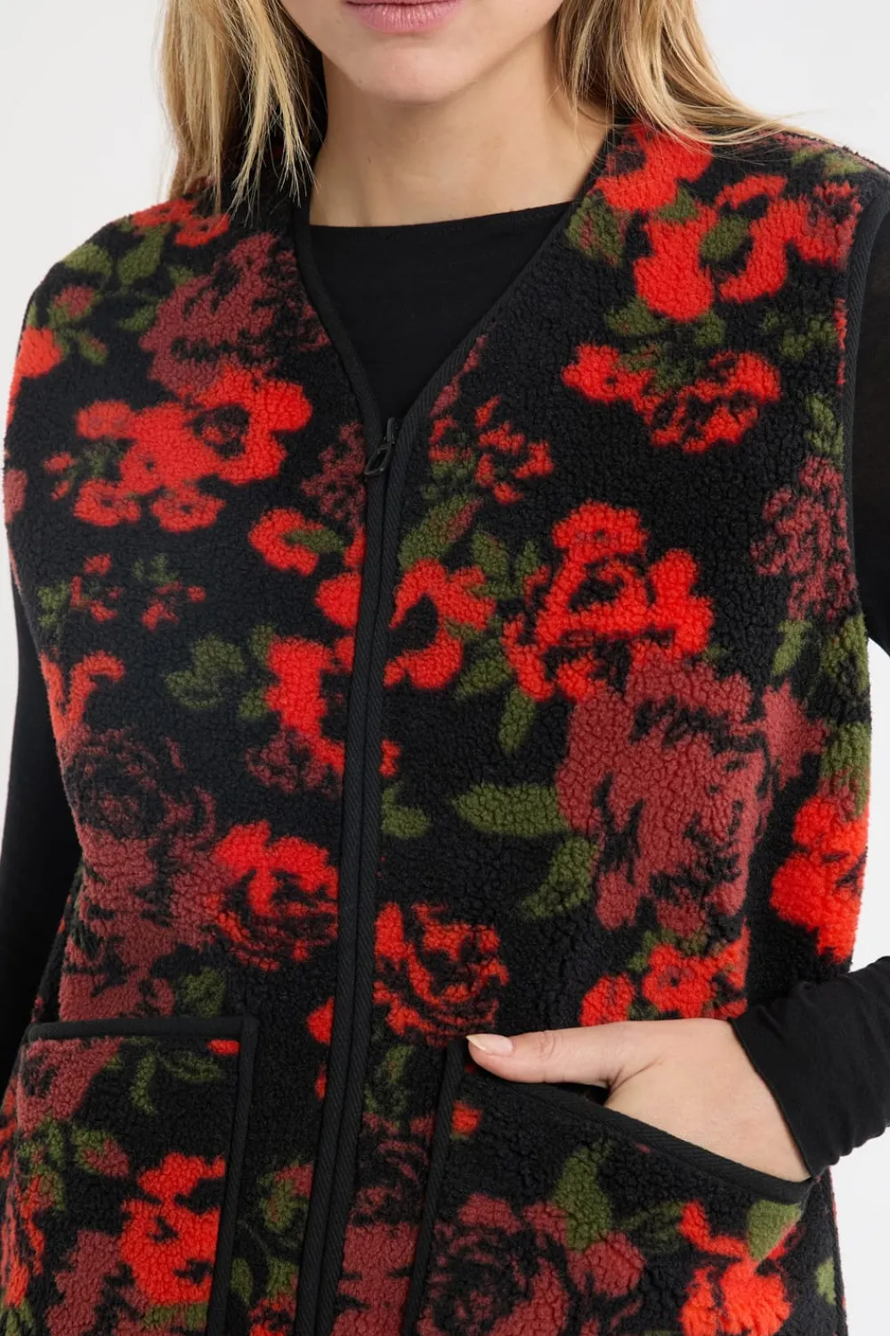 Clearance ETAM Chaleco sin mangas con efecto sherpa MULTICOLOR