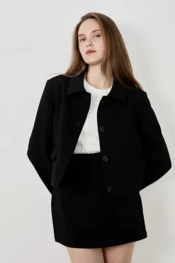 Hot ETAM Chaqueta blazer corta NEGRO