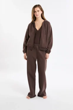 Clearance ETAM Chaqueta con capucha y algodón CHOCOLATE