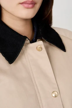 Best ETAM Chaqueta con cuello de terciopelo y corte recto LISTO PARA TEÑIR