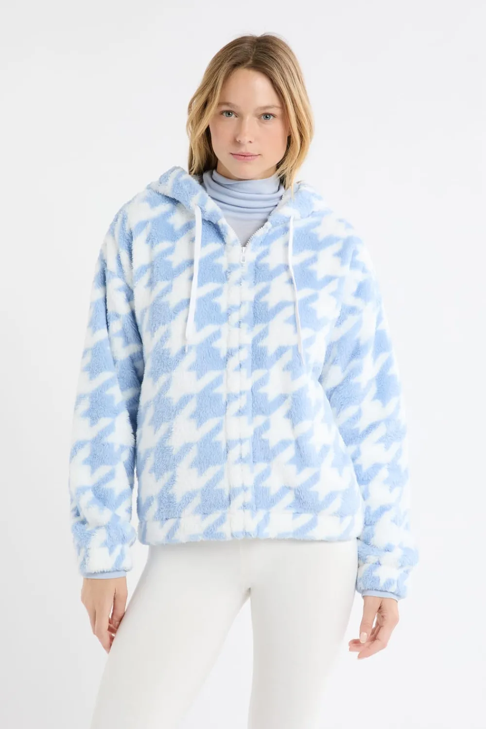 New ETAM Chaqueta con estampado efecto polar Azul