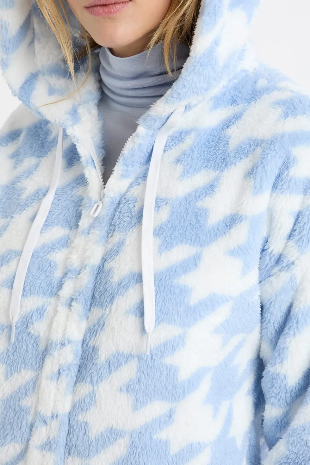 New ETAM Chaqueta con estampado efecto polar Azul