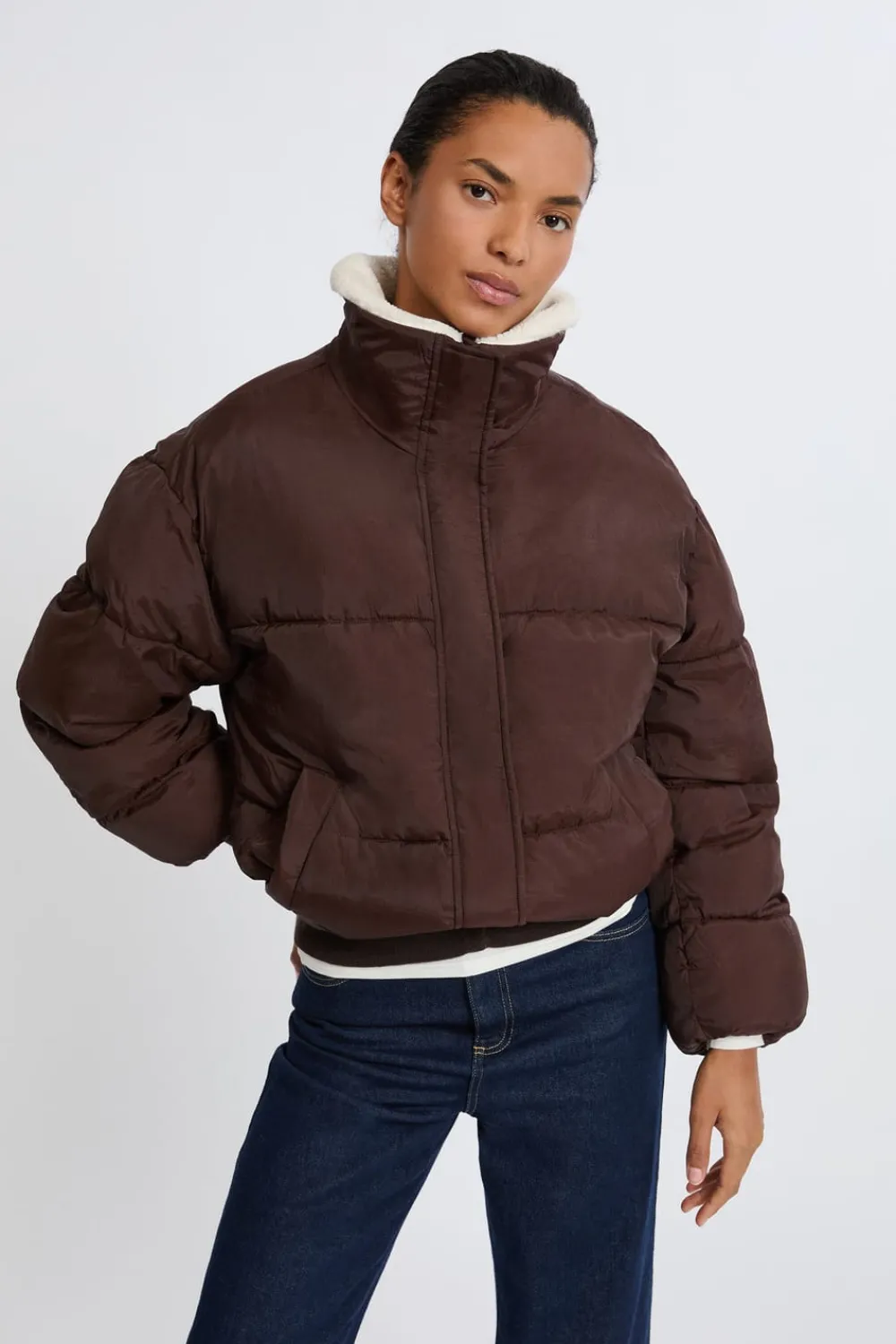 Best ETAM Chaqueta corta acolchada MARRÓN