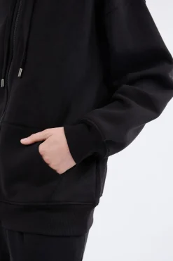 Best ETAM Chaqueta de punto de manga larga con capucha NEGRO