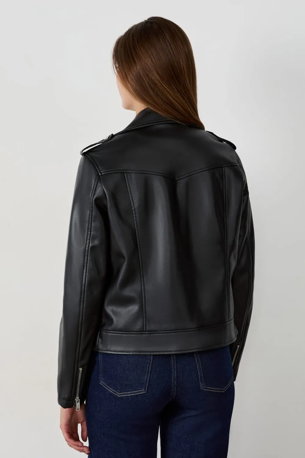 Discount ETAM Chaqueta efecto cuero NEGRO